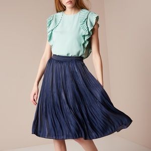 Maje Lolana Blouse -Green Ruffled Sleeve Top (T1)